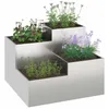 Image de vidaXL Cache-Pot de Jardin Argent 100 x 100 x 60 cm Acier Inoxydable, Bac à Plantes en métal Robuste, déco Moderne, pour Jardin et terrasse, Style Industriel pour l'extérieur