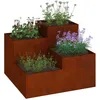 Image de vidaXL Cache-Pot de Jardin Rouillé 100 x 100 x 60 cm Acier patiné, Support de Plantes Robuste, métal, Jardin et terrasse, pour Affichage Moderne et décoration