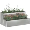 Image de vidaXL Cache-Pot de Jardin Argent 100 x 60 x 45 cm Acier galvanisé, Jardin et terrasse, bac en métal, déco Moderne, Container Durable pour Plantes