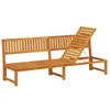 Image de vidaXL Transat Huile Naturelle 200 x 57 x 75cm Bois d'acacia Massif, Transat de Jardin, Rectangulaire, Salon Extérieur Résistant, Dossier Réglable, Confortable Fauteuil en Acacia
