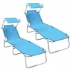 Image de vidaXL Transat 2 pcs Bleu Vif 58 x 188 x 77cm Polyester, Jardin et terrasse, Chaise Longue Moderne inclinable, Chaise Longue extérieure Durable, Mobilier Ajustable, Chaise de Relaxation Confortable