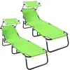 Image de vidaXL Chaise Longue Pliante 2 pc Oxford Vert