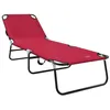 Image de vidaXL Chaise Longue Pliante Rouge 188 x 57 x 86,5 cm Polyester