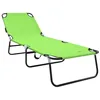 Image de vidaXL Chaise Longue Pliante Vert 188 x 57 x 86,5 cm Polyester, Jardin et terrasse, Chaise Longue Moderne, mobilier d'extérieur, transat réglable, Chaise Pliable, siège de détente