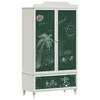 Image de vidaXL Armoire Tableau Noir avec tiroir ROROS Blanc 90 x 45 x 165 cm, Chambre d'enfants, Armoire Moderne, Design rectangulaire, Espace de Rangement, Bois résistant, mobilier créatif