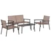 Image de vidaXL Ensemble de Salle à Manger pour Jardin 4 pc Marron polyrotin