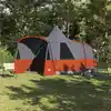 Image de vidaXL Tente Teepee 8 Personnes Gris et orange 720 x 465 x 295 cm