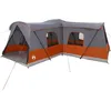 Image de vidaXL Tente avec Toit avec Stockage Gris et Orange 680 x 510 x 210 cm,