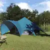 Image de vidaXL Tente Teepee 7-Personnes Bleu et gris 600 x 600 x 347 cm