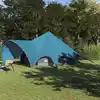 Image de vidaXL Tente Teepee 9 personnes Bleu et gris 600 x 600 x 347 cm