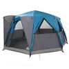 Image de vidaXL Tente Cabane avec Toit avec Stockage Bleu 425 x 396 x 222 cm,