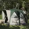 Image de vidaXL Tente de cabine 3 personnes Vert et blanc 320 x 320 x 203 cm