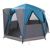 Image de vidaXL Tente de Cabine 3 Personnes Bleu et Gris 320 x 320 x 203 cm, Tente de Camping Robuste, matériaux résistants à l'eau, pour Jardin et terrasse, Parfaite pour Vos Aventures en Plein air