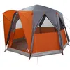 Image de vidaXL Tente Cabane avec Toit Gris et Orange 320 x 320 x 203 cm,