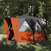 Image de vidaXL Tente de cabine 3 personnes Gris et orange 320 x 320 x 203 cm