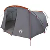 Image de vidaXL Tente Tunnel avec Toit Gris et Orange 318 x 275 x 140 cm,