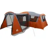 Image de vidaXL Tente familiale avec Toit Gris et Orange 745 x 700 x 217 cm,