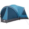 Image de vidaXL Tente familiale avec Toit Bleu et Gris 460 x 430 x 214 cm,