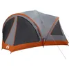 Image de vidaXL Tente familiale 10 Personnes Gris et Orange 460 x 430 x 214 cm, Abri de Jardin et terrasse, tentes familiales Modernes, spacieuses, idéales pour Vos Aventures Camping