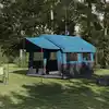 Image de vidaXL Tente familiale 4 personnes Bleu et gris 324 x 255 x 230 cm