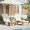 Image de vidaXL Transat 2 pcs Marron 202 x 53 x 89 cm Bois d'Acacia Massif