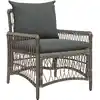 Image de vidaXL Chaise de jardin avec coussin Gris 73 x 61 x 77 cm polyrotin