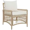 Image de vidaXL Chaise de jardin avec coussin Beige 73 x 61 x 77 cm polyrotin, Chaise moderne en rattan pour jardin et terrasse, mobilier de patio, canapé d'extérieur, sièges résistants aux intempéries, fauteu
