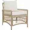 Image de vidaXL Chaise de jardin avec coussin Beige 73 x 61 x 77 cm polyrotin