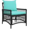 Image de vidaXL Chaise de jardin avec coussin Noir 73 x 61 x 77 cm polyrotin