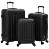 Image de vidaXL Valise avec Verrouillage 3 pcs Noir 50 x 31 x 78 cm Plastic ABS, Sac de Voyage, en Forme rectangulaire, Design Moderne, Valise légère, Coque Rigide Durable, Bagage Portable
