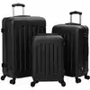 Image de vidaXL Valise avec verrouillage 3 pcs Noir 50 x 31 x 78 cm Plastic ABS