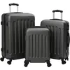 Image de vidaXL Valise 3 pcs Gris foncé 50 x 31 x 78 cm Plastic ABS, Sac de Voyage, en Forme rectangulaire, Design Moderne, Valise légère, Coque Rigide Durable, Bagage Portable