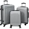 Image de vidaXL Valise 3 pcs Argenté 50 x 31 x 78 cm Plastic ABS, Sac de Voyage, en Forme rectangulaire, Design Moderne, Valise légère, Coque Rigide Durable, Bagage Portable