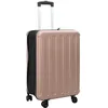 Image de vidaXL Valise avec Verrouillage doré Rose 43 x 27 x 66 cm Plastic ABS, Valise Moderne rectangulaire, Bagage résistant, Pratique et stylée, idéale pour Vos Voyages