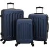 Image de vidaXL Valise 3 pcs Bleu foncé 50 x 31 x 78 cm Plastic ABS, Sac de Voyage, en Forme rectangulaire, Design Moderne, Valise légère, Coque Rigide Durable, Bagage Portable