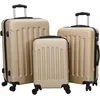Image de vidaXL Valise 3 pcs Champagne 50 x 31 x 78 cm Plastic ABS, Sac de Voyage, en Forme rectangulaire, Design Moderne, Valise légère, Coque Rigide Durable, Bagage Portable