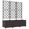 Image de vidaXL Cache-Pot de Jardin 3 pcs Marron 120 x 40 x 143 cm Plastique, Pot de Jardin Moderne, résistant, élégant en Plastique, déco extérieure imperméable, ajout Polyvalent