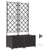 Image de vidaXL Cache-Pot de Jardin 2 pcs Marron Acier, Bac en Acier Moderne, déco Jardin Durable, Support à Fleurs rectangulaire, Accessoires de Balcon, Jardin Urbain