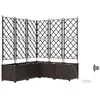 Image de vidaXL Cache-Pot de Jardin 5 pcs Marron Acier, Bac en Acier Moderne, déco Jardin Durable, Support à Fleurs rectangulaire, Accessoires de Balcon, Jardin Urbain