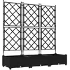 Image de vidaXL Cache-Pot de Jardin 3 pcs Noir 120 x 40 x 125,5 cm Plastique, Pot de Jardin Moderne, résistant, élégant en Plastique, déco extérieure imperméable, ajout Polyvalent