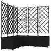 Image de vidaXL Cache-Pot de Jardin 5 pcs Noir 120 x 120 x 143 cm Plastique, Pot de Jardin Moderne, résistant, élégant en Plastique, déco extérieure imperméable, ajout Polyvalent