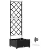 Image de vidaXL Cache-Pot de Jardin Noir 40 x 40 x 126 cm Acier, Bac en Acier Moderne, déco Jardin Durable, Support à Fleurs rectangulaire, Accessoires de Balcon, Jardin Urbain