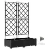 Image de vidaXL Cache-Pot de Jardin 2 pcs Noir 80 x 40 x 126 cm Plastique, Jardin et Terrasse, Pot Moderne Auto-arrosant, Boîte Durable pour Plantes, Conteneur rectangulaire pour Le Patio