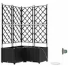 Image de vidaXL Cache-Pot de Jardin 3 pcs Noir Acier, Bac en Acier Moderne, déco Jardin Durable, Support à Fleurs rectangulaire, Accessoires de Balcon, Jardin Urbain