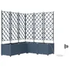 Image de vidaXL Cache-Pot de Jardin 3 pcs Gris 120 x 40 x 125,5 cm Acier, Jardin et terrasse, Pot Moderne en Acier, résistant aux intempéries, Support Durable, déco pour Patio