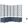 Image de vidaXL Cache-Pot de Jardin 3 pcs Gris 120 x 40 x 143 cm Acier, Jardin et terrasse, Pot Moderne en Acier, résistant aux intempéries, Support Durable, déco pour Patio