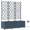 Image de vidaXL Cache-Pot de Jardin 3 pcs Gris 120 x 40 x 142 cm Plastique, Jardin et Terrasse, Pot Moderne Auto-arrosant, Boîte Durable pour Plantes, Conteneur rectangulaire pour Le Patio