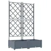Image de vidaXL Cache-Pot de Jardin 2 pcs Gris Clair 80 x 40 x 125,5 cm Acier, Jardin et terrasse, Pot Moderne en Acier, résistant aux intempéries, Support Durable, déco pour Patio