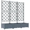 Image de vidaXL Cache-pot de jardin 3 pcs Gris Clair 120 x 40 x 125,5 cm Acier, Jardin et terrasse, pot moderne, containers à treillis rectangulaires, jardinières verticales, déco extérieure, accessoires de pa