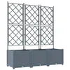 Image de vidaXL Cache-Pot de Jardin 3 pcs Gris Clair 120 x 40 x 143 cm, Pot de Jardin Moderne, résistant, élégant en Plastique, déco extérieure imperméable, ajout Polyvalent